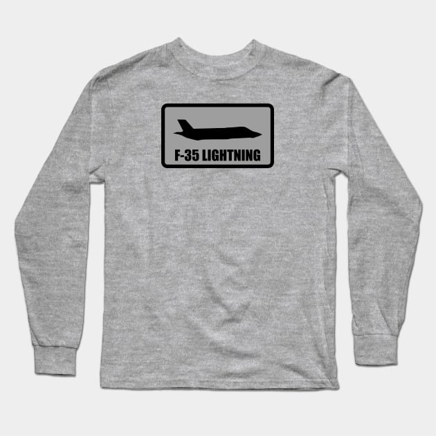 F-35 Lightning II Patch Long Sleeve T-Shirt by Tailgunnerstudios